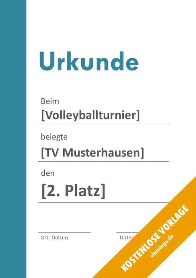 12 Kostenlose Urkunden-Vorlagen Für Volleyball-Turniere - Vlamingo.de