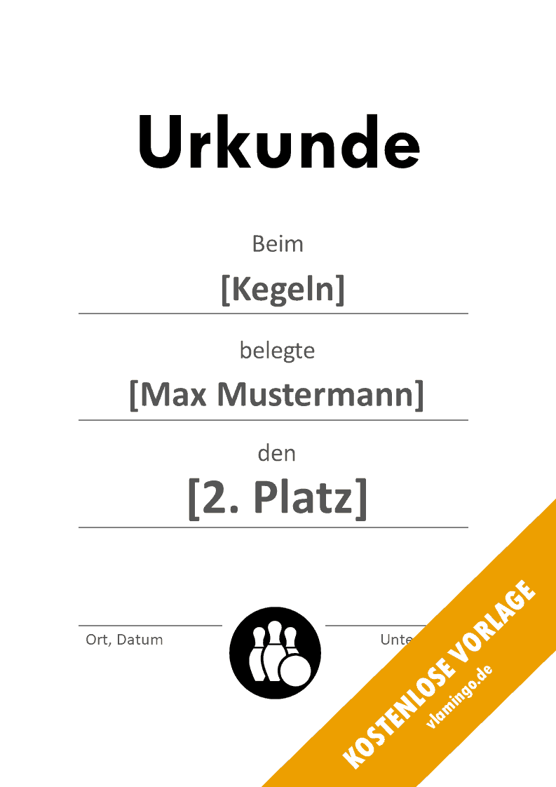 12 kostenlose Urkunden-Vorlagen für Kegel-Veranstaltungen ...