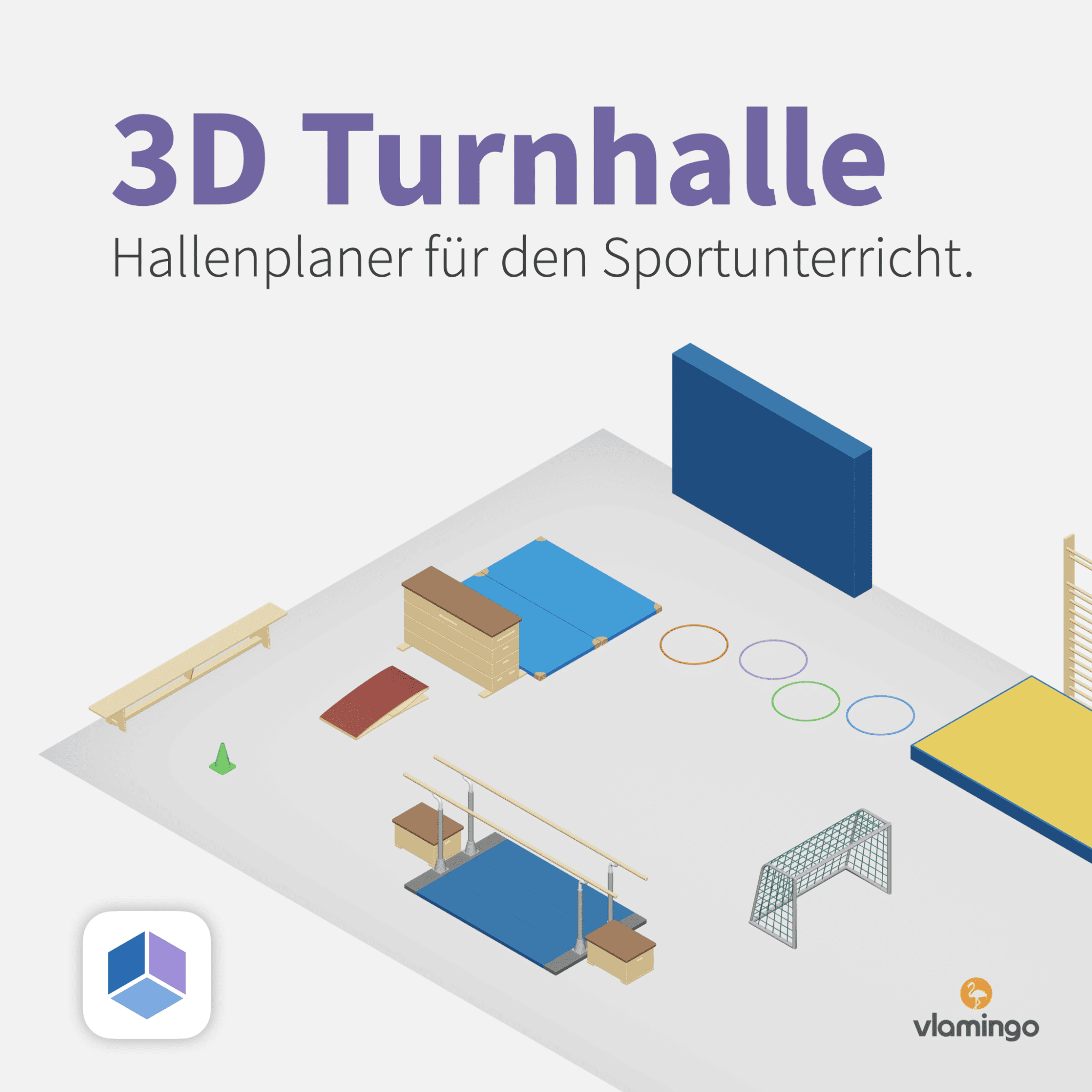 3D Turnhalle Hallenplan einfach & schnell erstellen (Hallenplaner)