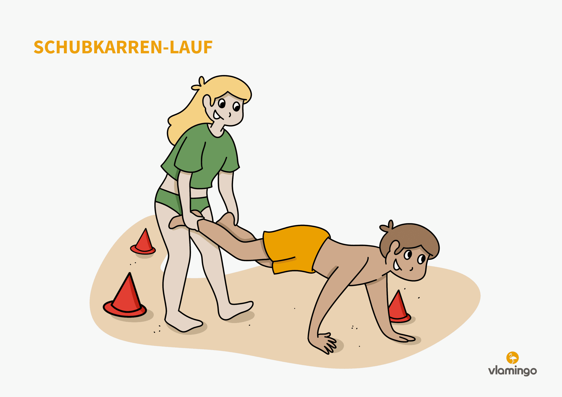Strandspiel - Schubkarren-Lauf