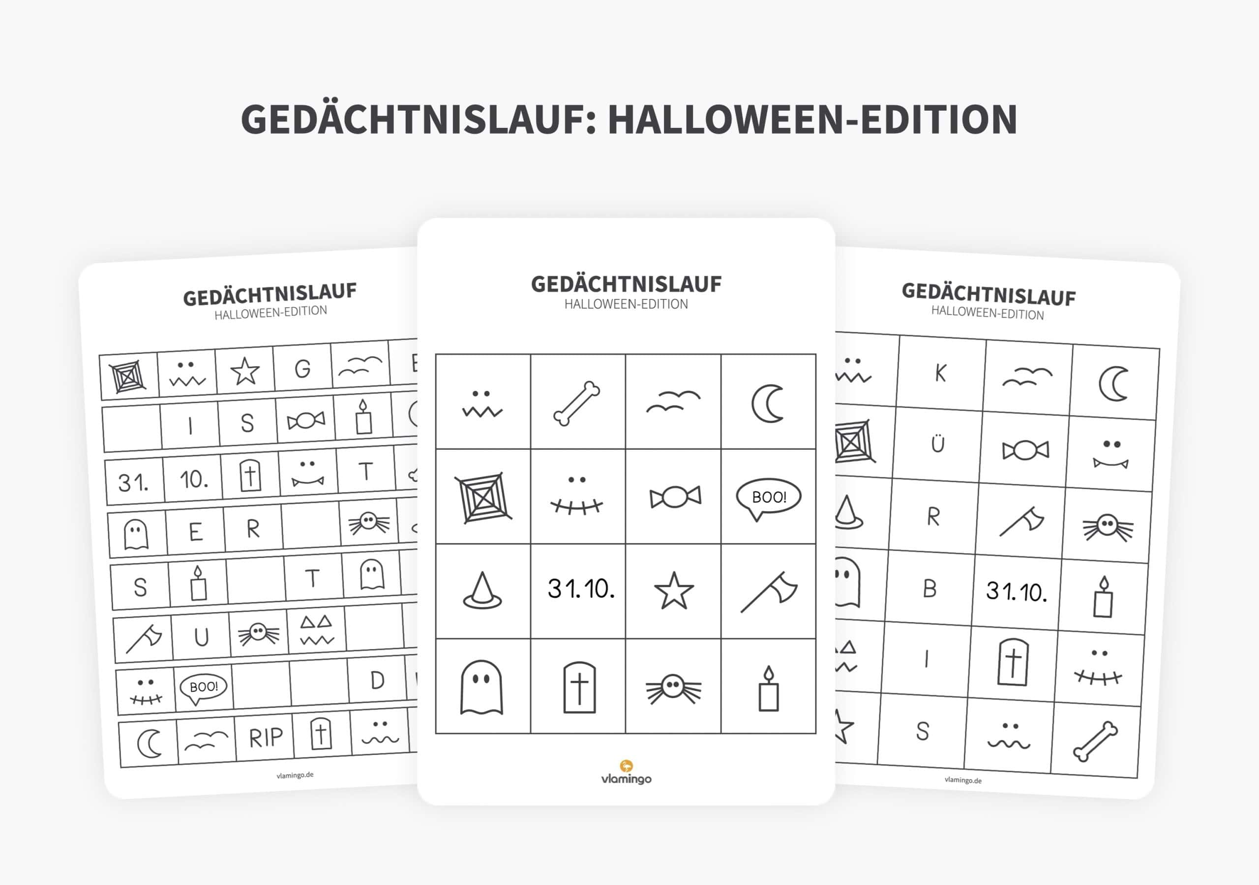 Gedächtnislauf - Halloween-Edition - Vorlagen