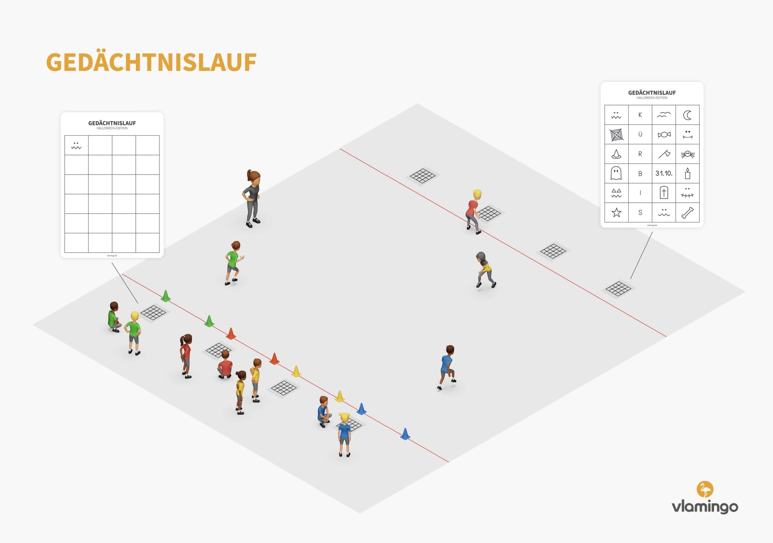 Gedächtnislauf - Halloween-Edition für den Sportunterricht