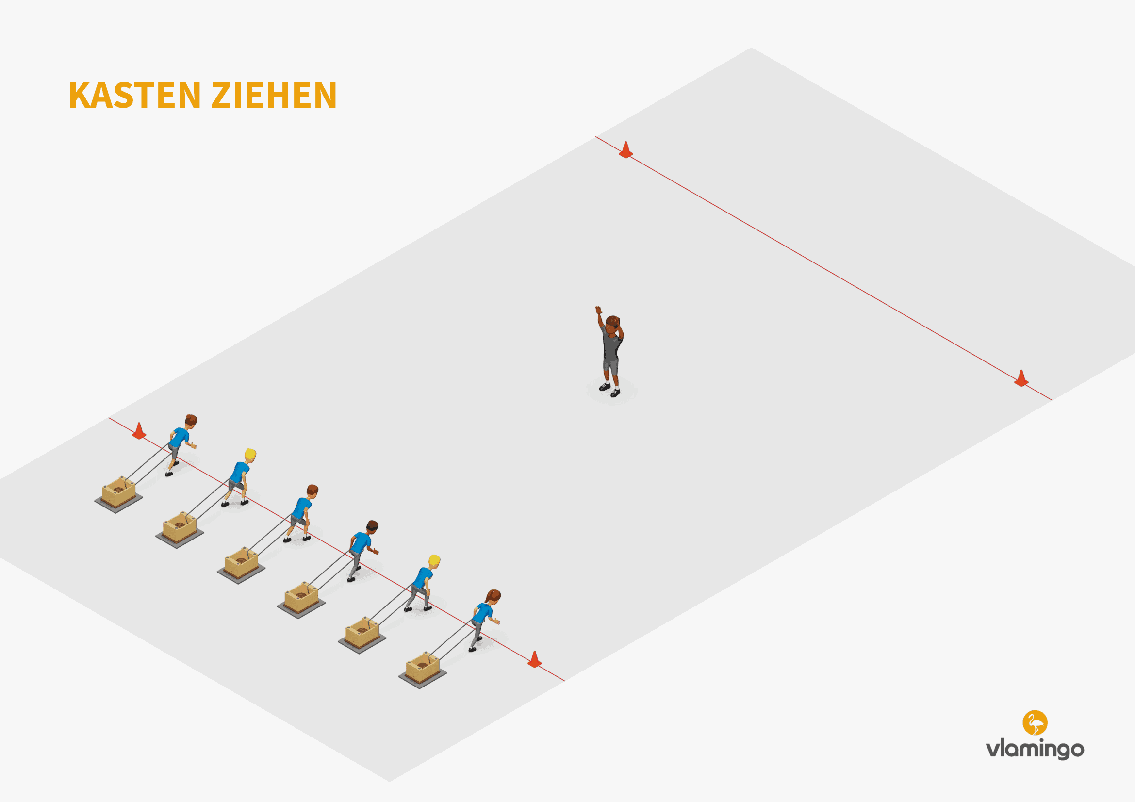 Sprintspiel - Kasten ziehen