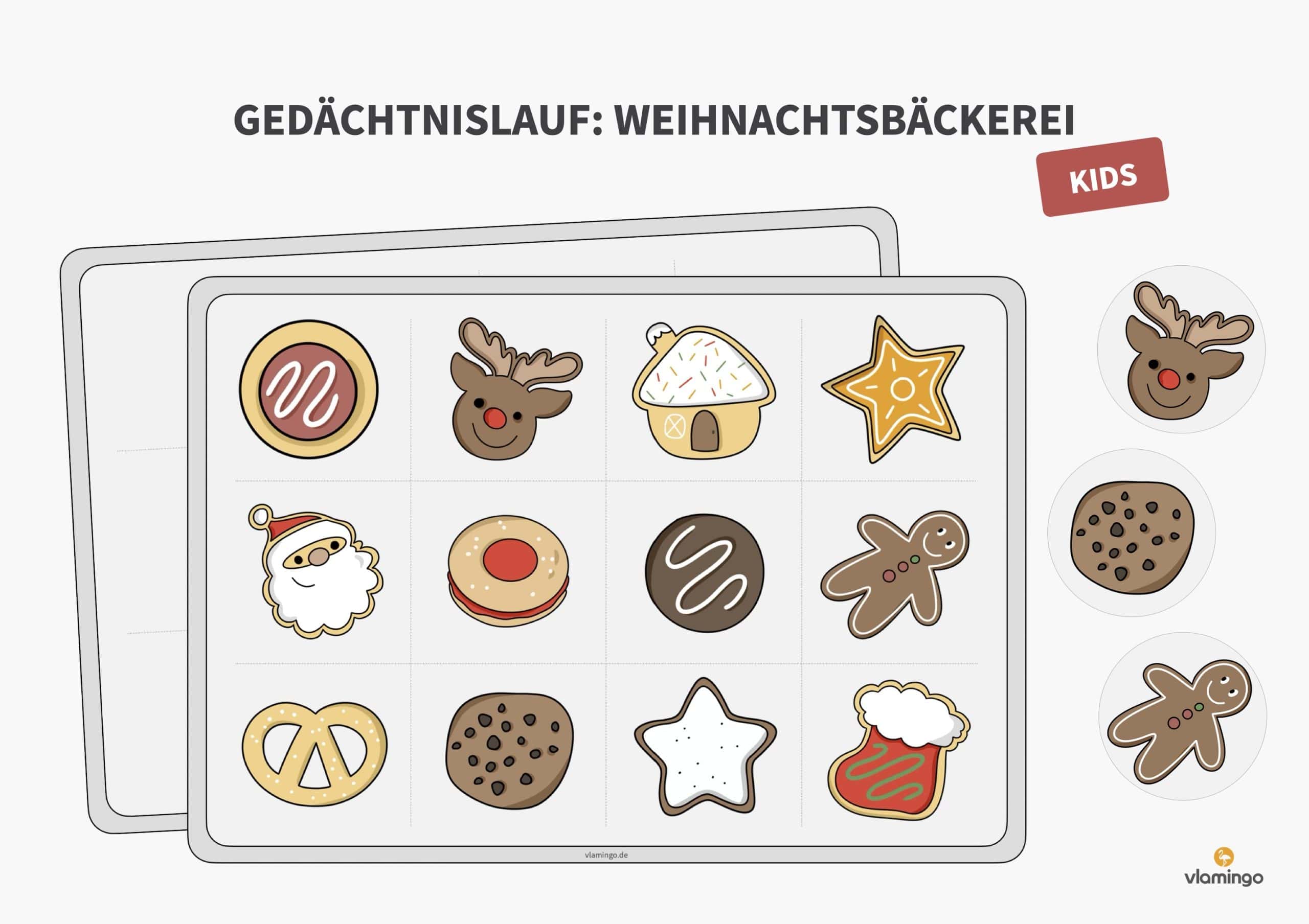 Vorlagen für Gedächnitslauf - Weihnachtsbäckerei